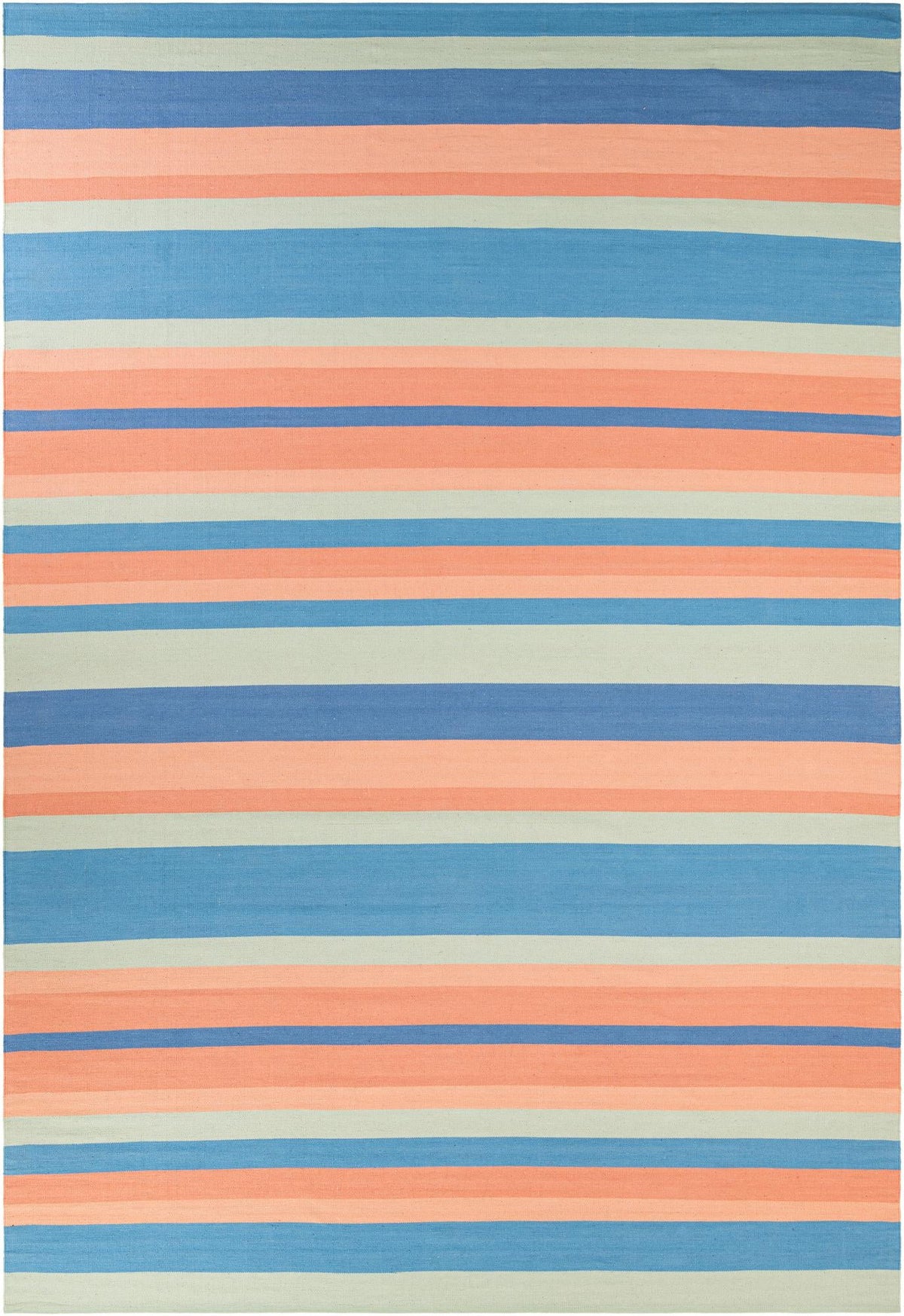 Coastal Stripe Dhurrie Collection Area Rug - Seashore Rectangle Multi Main