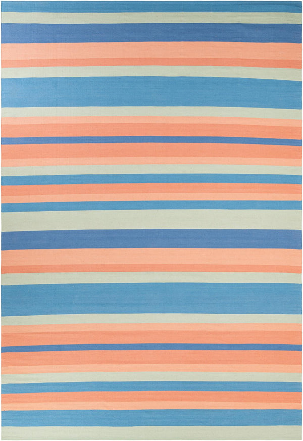 Coastal Stripe Dhurrie Collection Area Rug - Seashore Rectangle Multi Main