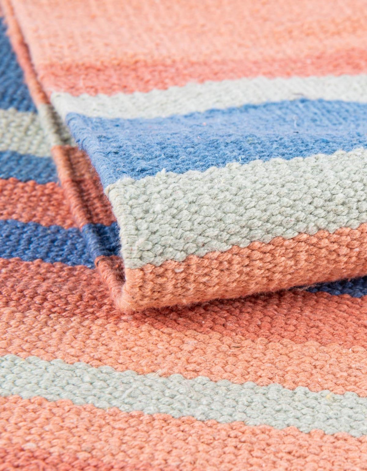 Coastal Stripe Dhurrie Collection Area Rug - Seashore Rectangle Multi  lifestyle 25