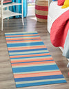 Coastal Stripe Dhurrie Collection Area Rug - Seashore Runner Multi  lifestyle 47