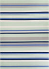 Coastal Stripe Dhurrie Collection Area Rug - Seashore Rectangle Aqua Blue and Gray  lifestyle 3