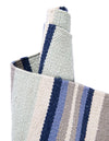 Coastal Stripe Dhurrie Collection Area Rug - Seashore Rectangle Aqua Blue and Gray  lifestyle 36