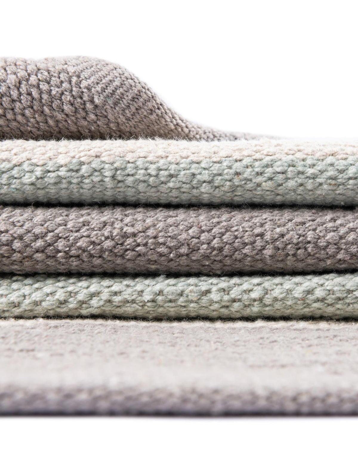 Coastal Stripe Dhurrie Collection Area Rug - Seashore Rectangle Aqua Blue and Gray  lifestyle 42