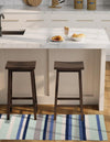 Coastal Stripe Dhurrie Collection Area Rug - Seashore Runner Aqua Blue and Gray  lifestyle 54