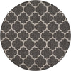 Garden Lattice Oasis Collection Area Rug - Arbor (Black) Round Black Main