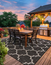 Garden Lattice Oasis Collection Area Rug - Arbor (Black) Square Black  lifestyle 2