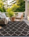 Garden Lattice Oasis Collection Area Rug - Arbor (Black) Square Black  lifestyle 4
