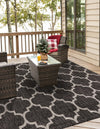 Garden Lattice Oasis Collection Area Rug - Arbor (Black) Square Black  lifestyle 5