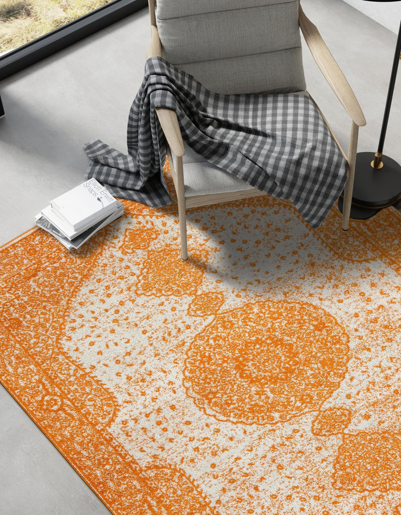 Dover Terrace Collection Area Rug - Marina (Orange) Rectangle Orange  lifestyle 12