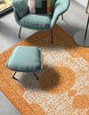 Dover Terrace Collection Area Rug - Marina (Orange) Rectangle Orange  lifestyle 13