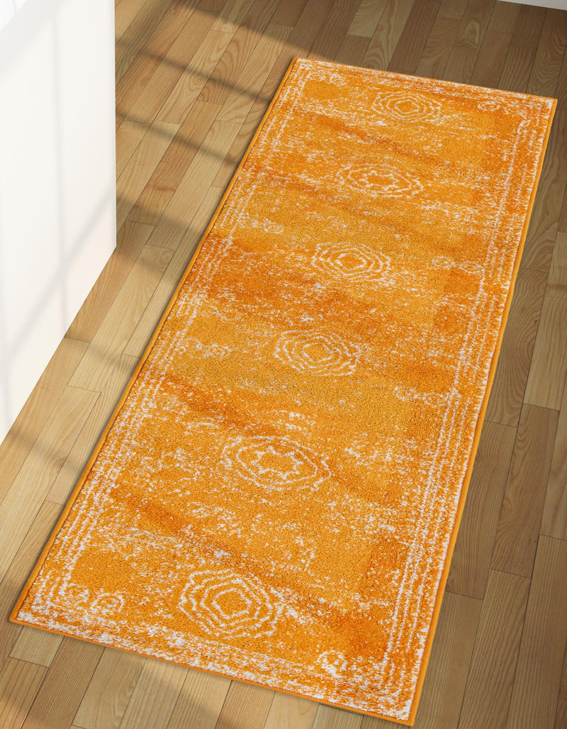 Dover Terrace Collection Area Rug -  Lagoon (Orange) Runner Orange  lifestyle 3