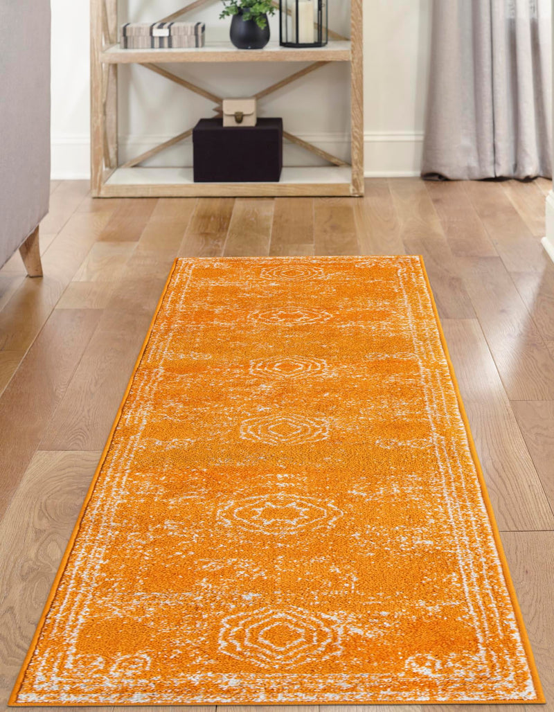 Dover Terrace Collection Area Rug -  Lagoon (Orange) Runner Orange  lifestyle 7