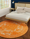 Dover Terrace Collection Area Rug -  Lagoon (Orange) Round Orange  lifestyle 4