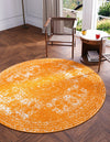 Dover Terrace Collection Area Rug -  Lagoon (Orange) Round Orange  lifestyle 10