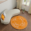 Dover Terrace Collection Area Rug -  Lagoon (Orange) Round Orange  lifestyle 23