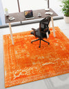 Dover Terrace Collection Area Rug -  Lagoon (Orange) Square Orange  lifestyle 8