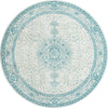Dover Terrace Collection Area Rug - Marina (Aqua) Round Aqua Main