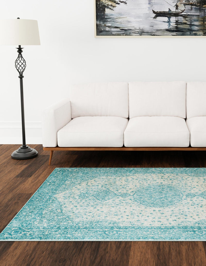 Dover Terrace Collection Area Rug - Marina (Aqua) Rectangle Aqua  lifestyle 2