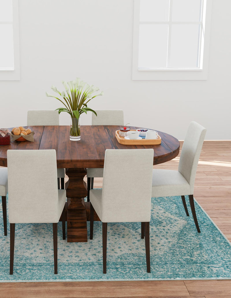 Dover Terrace Collection Area Rug - Marina (Aqua) Rectangle Aqua  lifestyle 5
