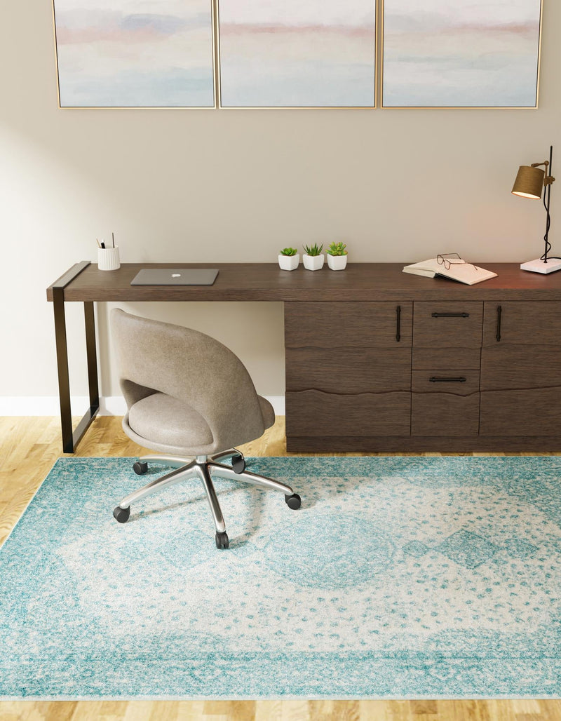 Dover Terrace Collection Area Rug - Marina (Aqua) Rectangle Aqua  lifestyle 7