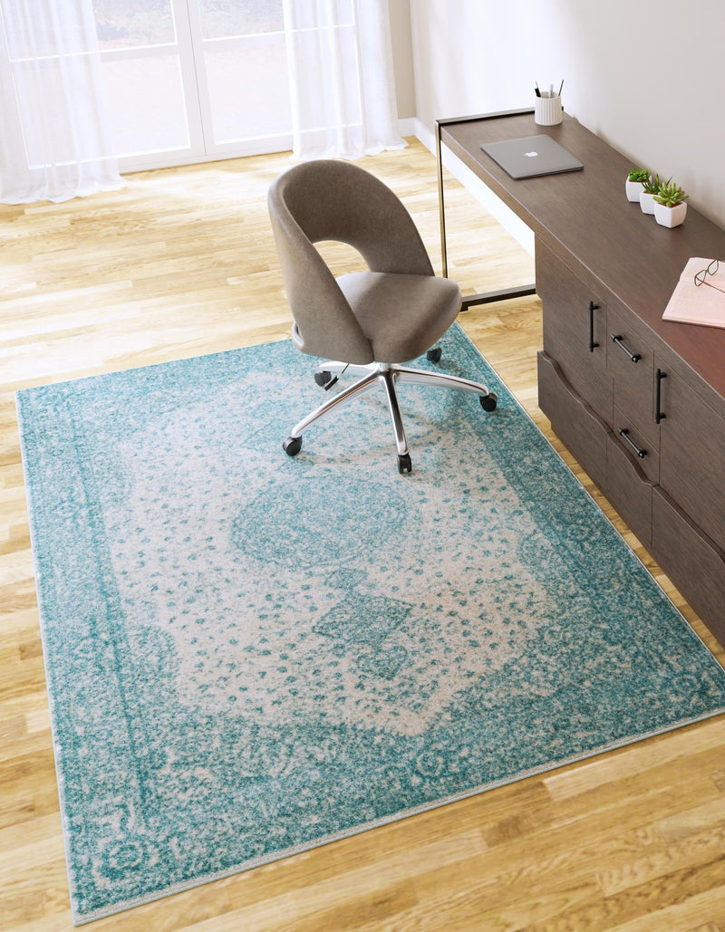 Dover Terrace Collection Area Rug - Marina (Aqua) Rectangle Aqua  lifestyle 8