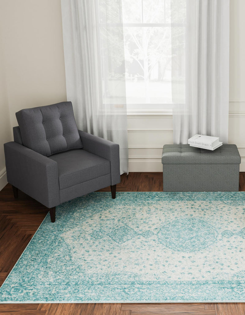 Dover Terrace Collection Area Rug - Marina (Aqua) Rectangle Aqua  lifestyle 9