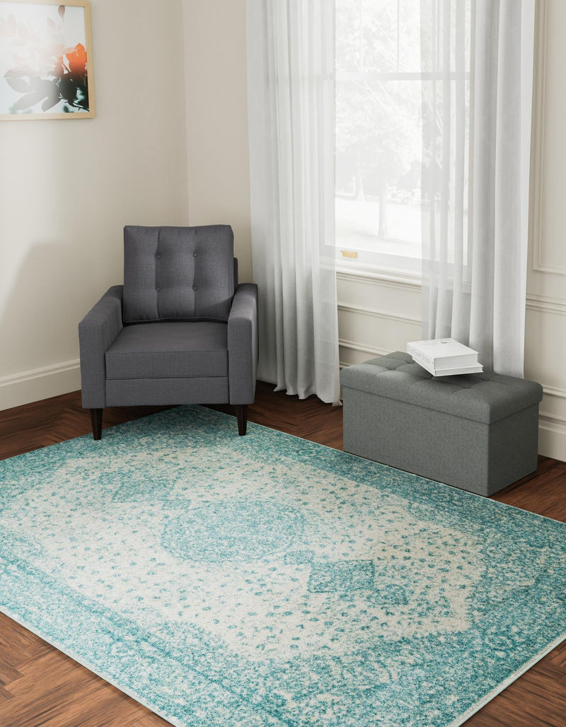 Dover Terrace Collection Area Rug - Marina (Aqua) Rectangle Aqua  lifestyle 10