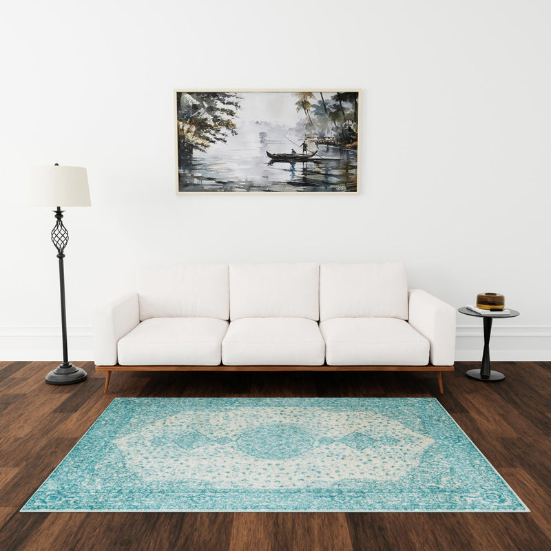 Dover Terrace Collection Area Rug - Marina (Aqua) Rectangle Aqua  lifestyle 23