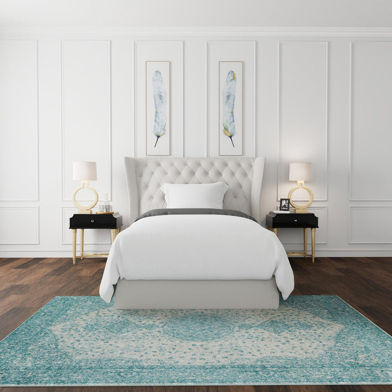 Dover Terrace Collection Area Rug - Marina (Aqua) Rectangle Aqua  lifestyle 24