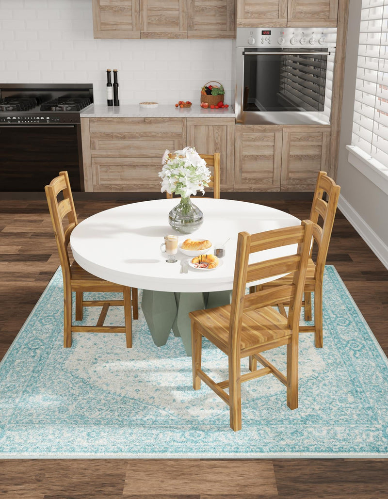 Dover Terrace Collection Area Rug - Marina (Aqua) Square Aqua  lifestyle 6