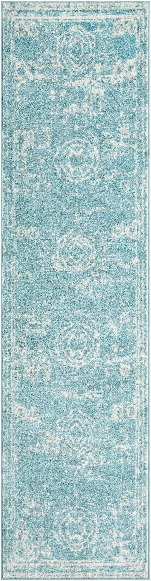 Dover Terrace Collection Area Rug -  Lagoon (Aqua) Runner Aqua Main