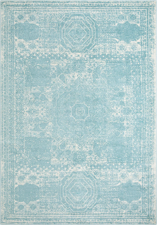 Dover Terrace Collection Area Rug -  Lagoon (Aqua) Rectangle Aqua Main