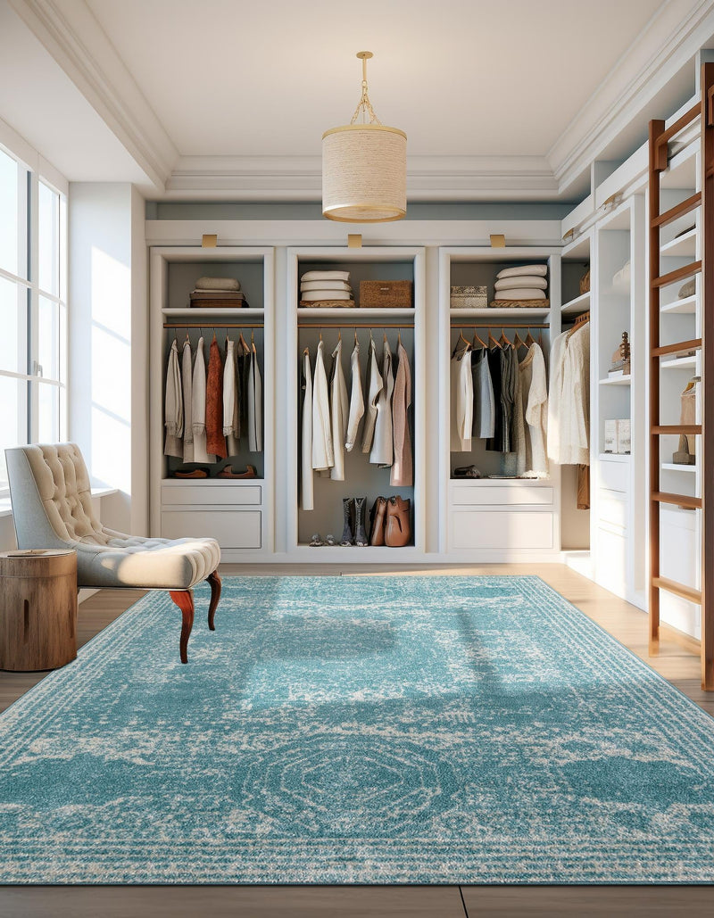 Dover Terrace Collection Area Rug -  Lagoon (Aqua) Rectangle Aqua  lifestyle 4
