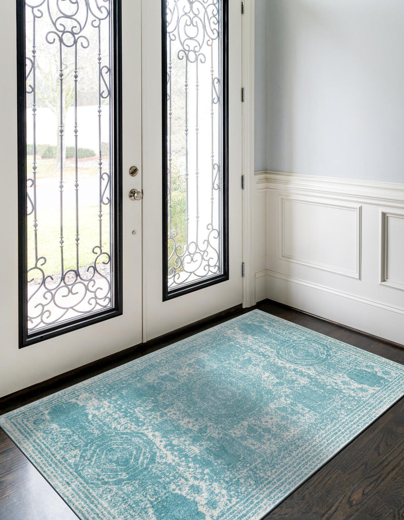 Dover Terrace Collection Area Rug -  Lagoon (Aqua) Rectangle Aqua  lifestyle 9
