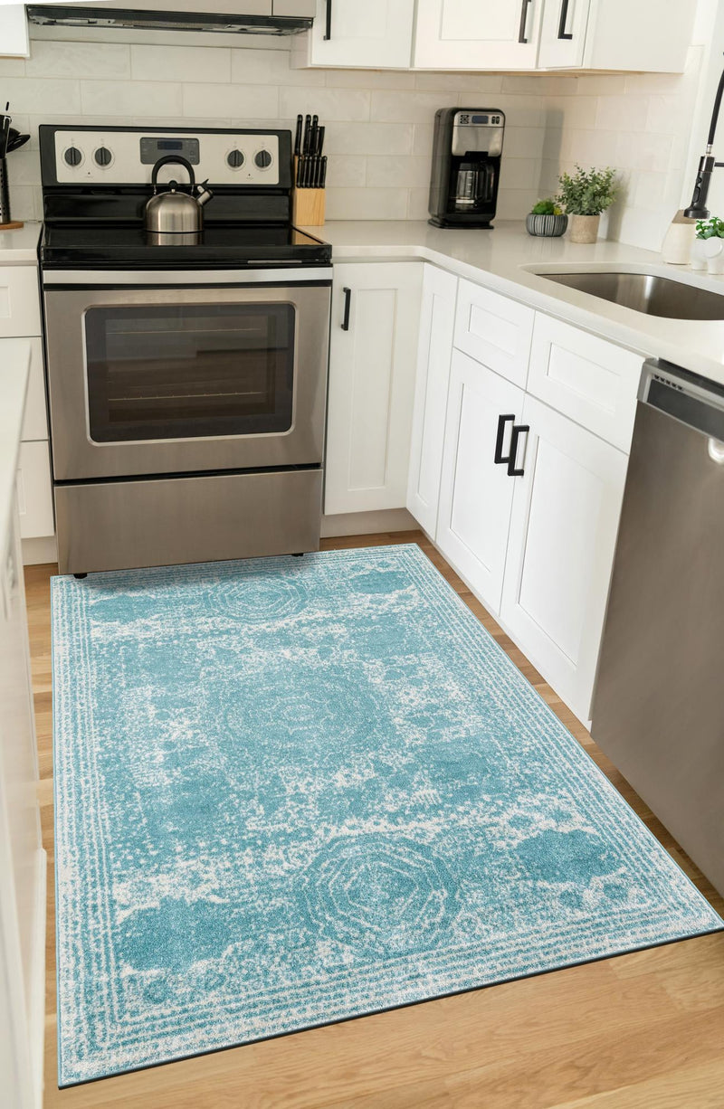 Dover Terrace Collection Area Rug -  Lagoon (Aqua) Rectangle Aqua  lifestyle 10