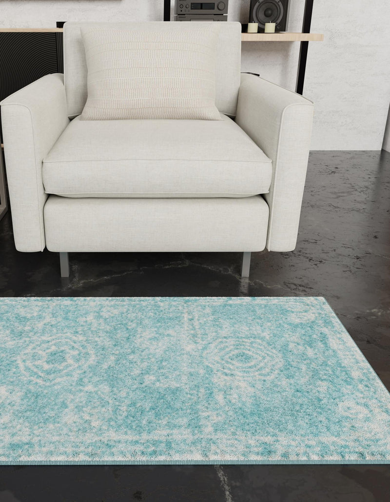 Dover Terrace Collection Area Rug -  Lagoon (Aqua) Runner Aqua  lifestyle 2