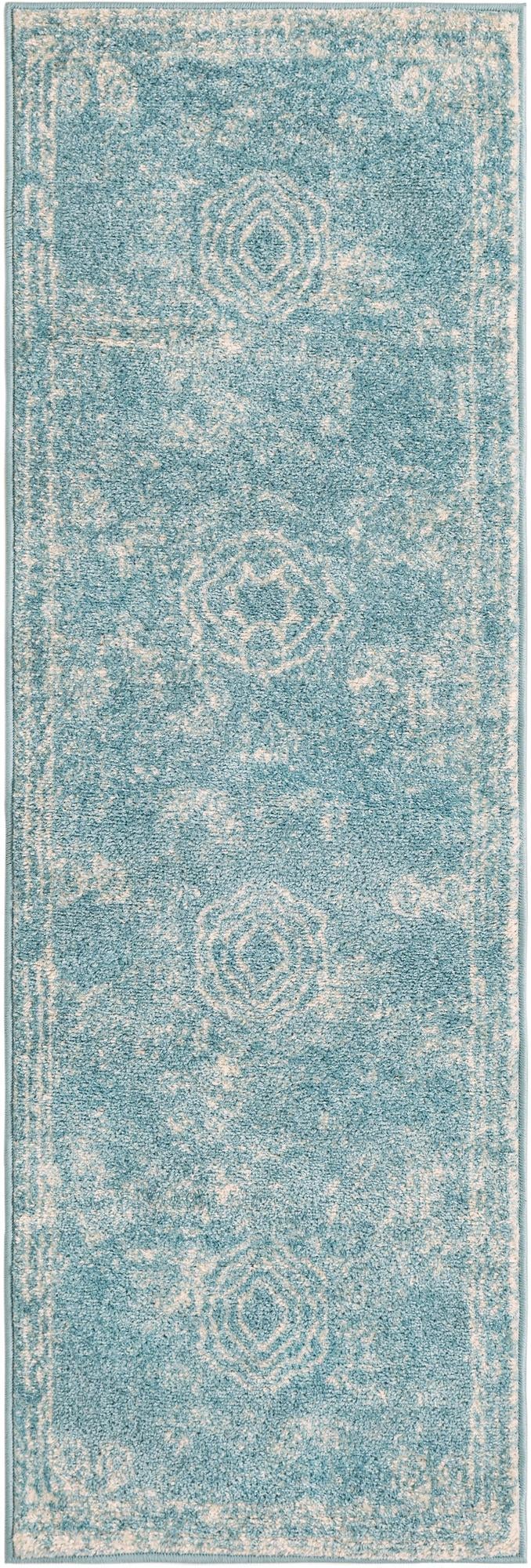 Dover Terrace Collection Area Rug -  Lagoon (Aqua) Runner Aqua  lifestyle 36
