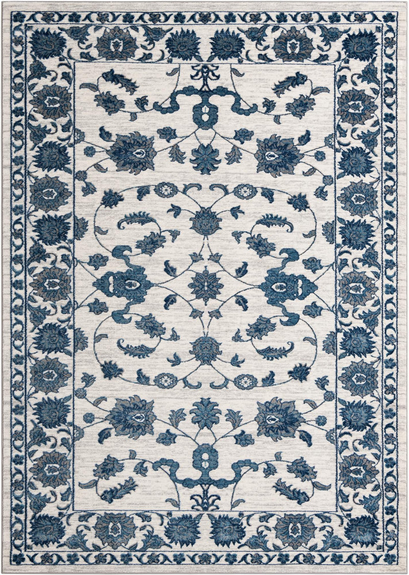 Charleston Elegance Collection Area Rug -  Seaport (White Blue) Rectangle White Blue  lifestyle 2