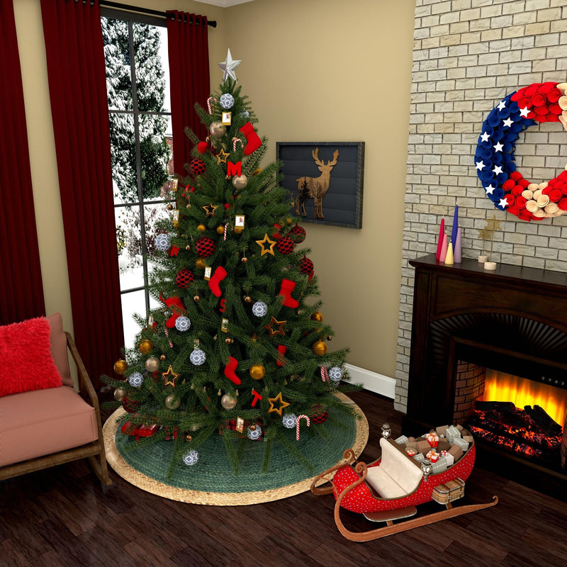 Holiday Hearth Rugs Collection Area Rug - Yuletide Round Green  lifestyle 52