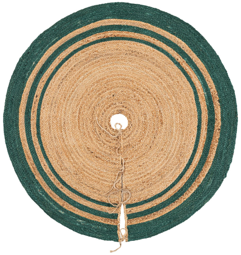Holiday Hearth Rugs Collection Area Rug - Yuletide Round Natural and Green  lifestyle 3