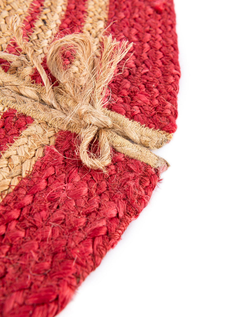 Holiday Hearth Rugs Collection Area Rug - Yuletide Round Natural and Red  lifestyle 27