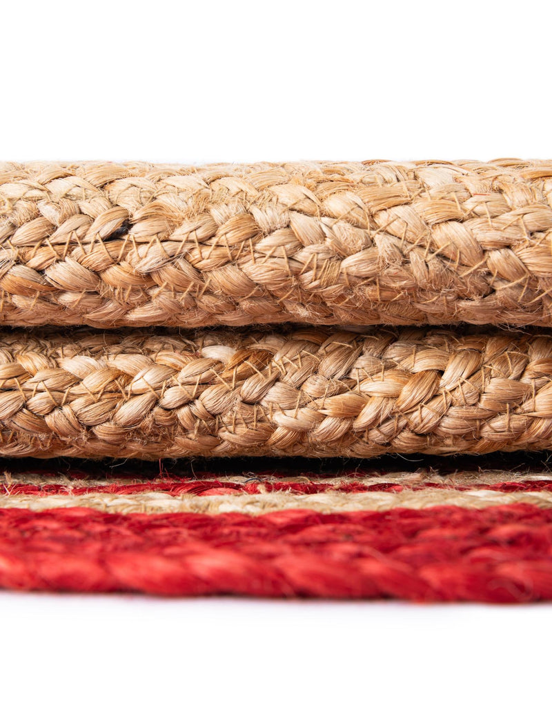 Holiday Hearth Rugs Collection Area Rug - Yuletide Round Natural and Red  lifestyle 43