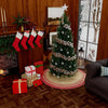 Holiday Hearth Rugs Collection Area Rug - Yuletide Round Natural and Red  lifestyle 59