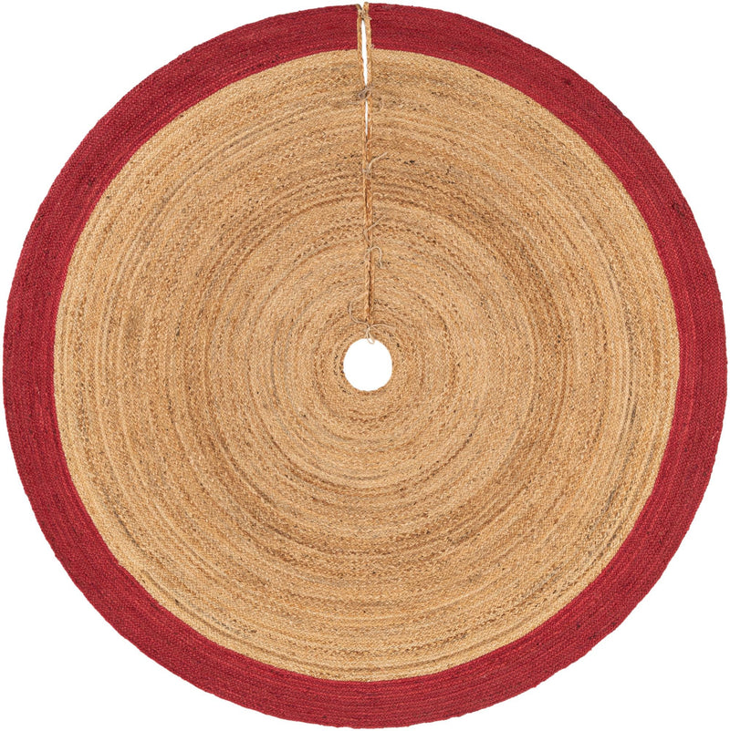 Holiday Hearth Rugs Collection Area Rug - Yuletide Round Red and Natural  lifestyle 6