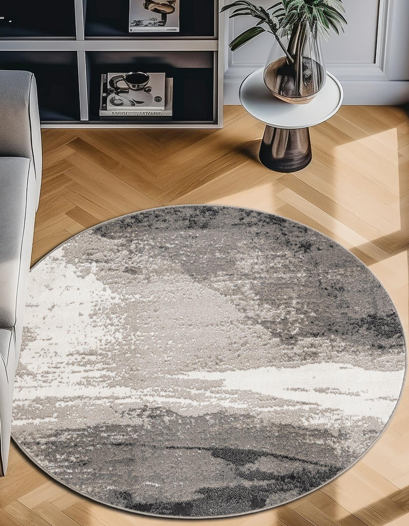 Copenhagen Edge Collection Area Rug - Nyhavn Round Black  lifestyle 52
