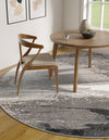 Copenhagen Edge Collection Area Rug - Nyhavn Round Black  lifestyle 57
