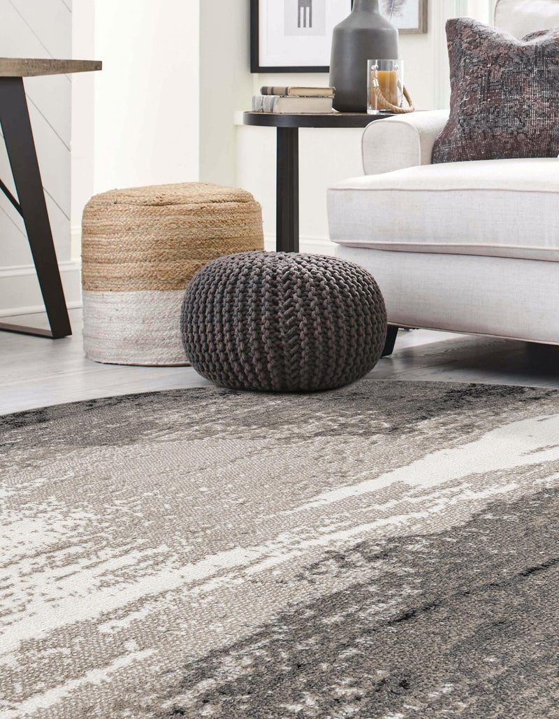 Copenhagen Edge Collection Area Rug - Nyhavn Round Black  lifestyle 62
