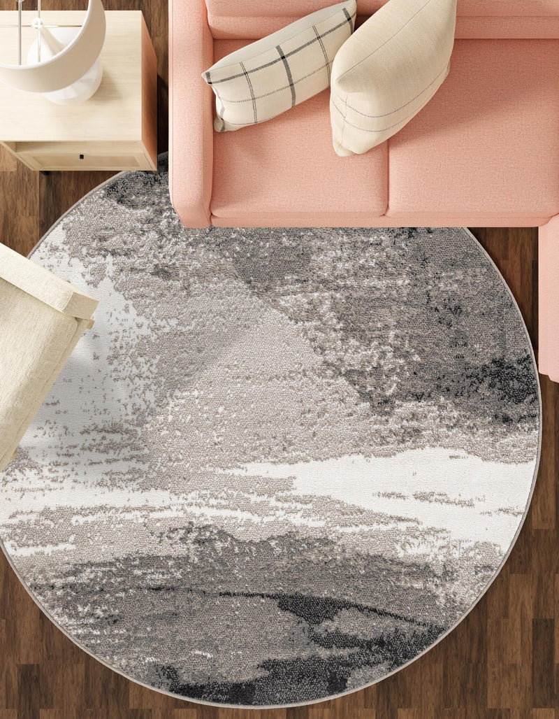 Copenhagen Edge Collection Area Rug - Nyhavn Round Black  lifestyle 124