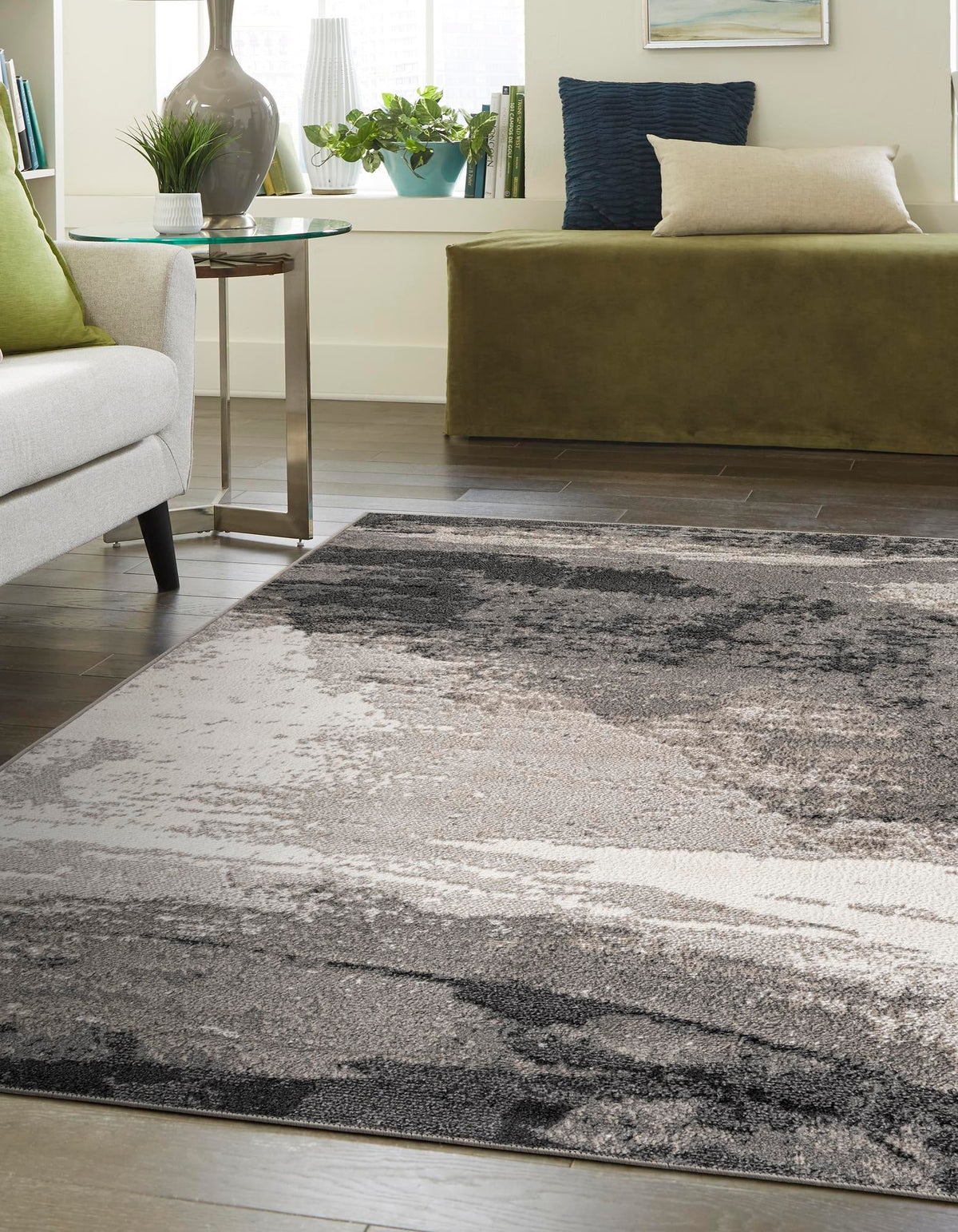 Copenhagen Edge Collection Area Rug - Nyhavn Rectangle Black  lifestyle 2