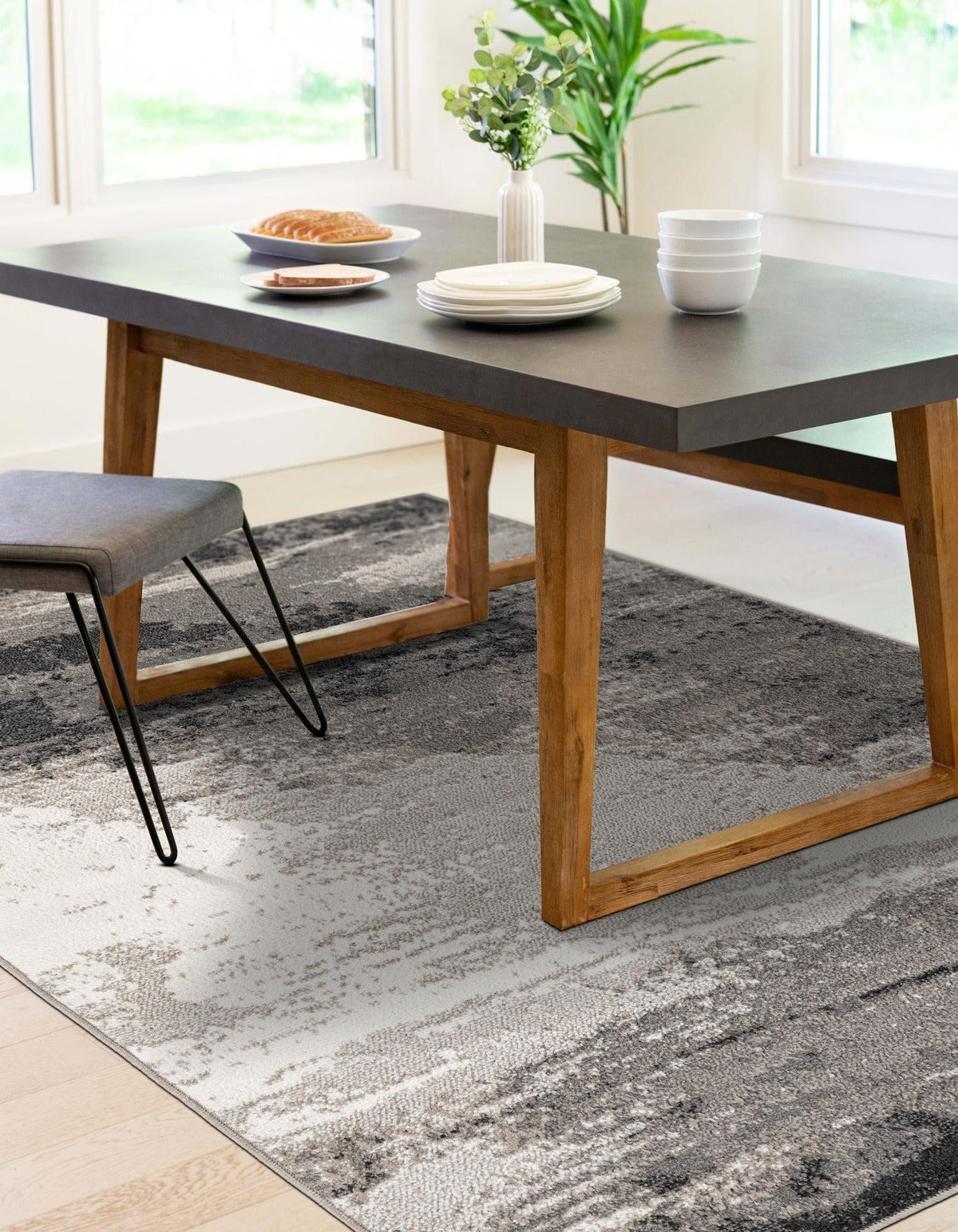 Copenhagen Edge Collection Area Rug - Nyhavn Rectangle Black  lifestyle 3